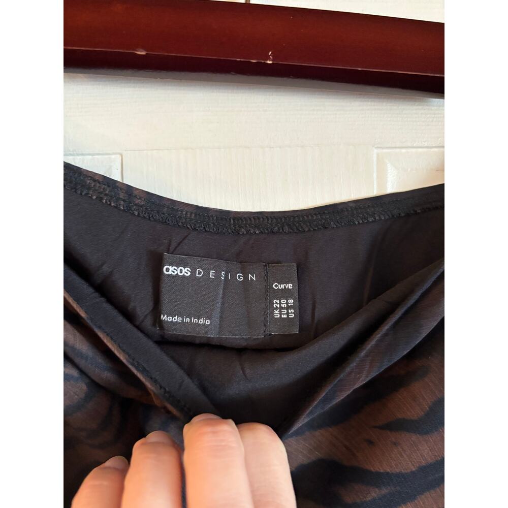 ASOS Women’s Chiffon Bias Maxi Skirt In Ombre Animal Print Black Size 18 NWT - Picture 6 of 6